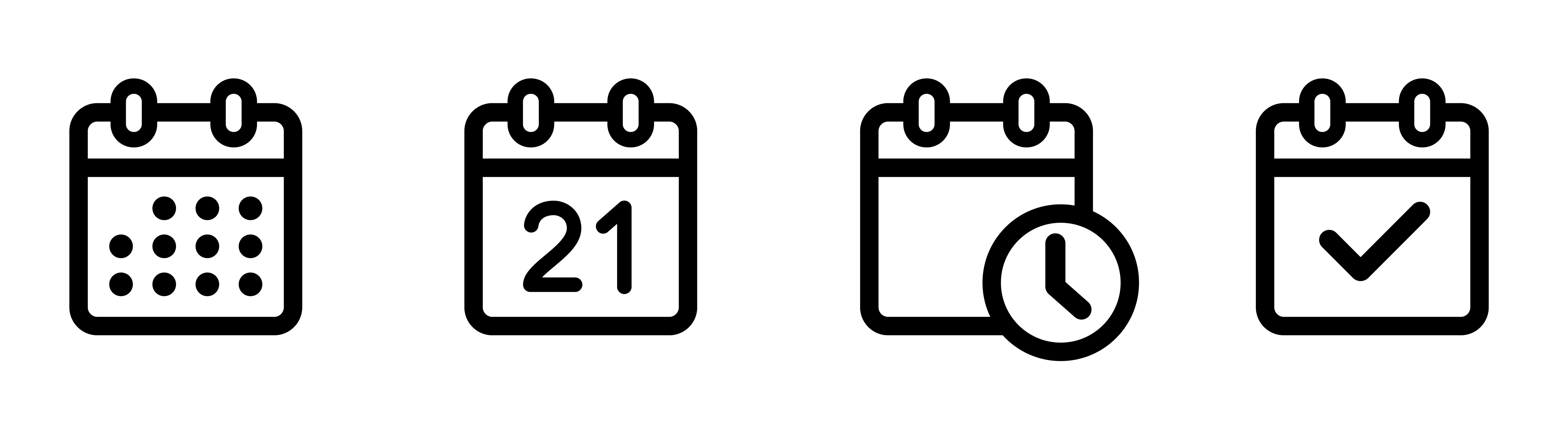 group of icons referencing calendar task lists