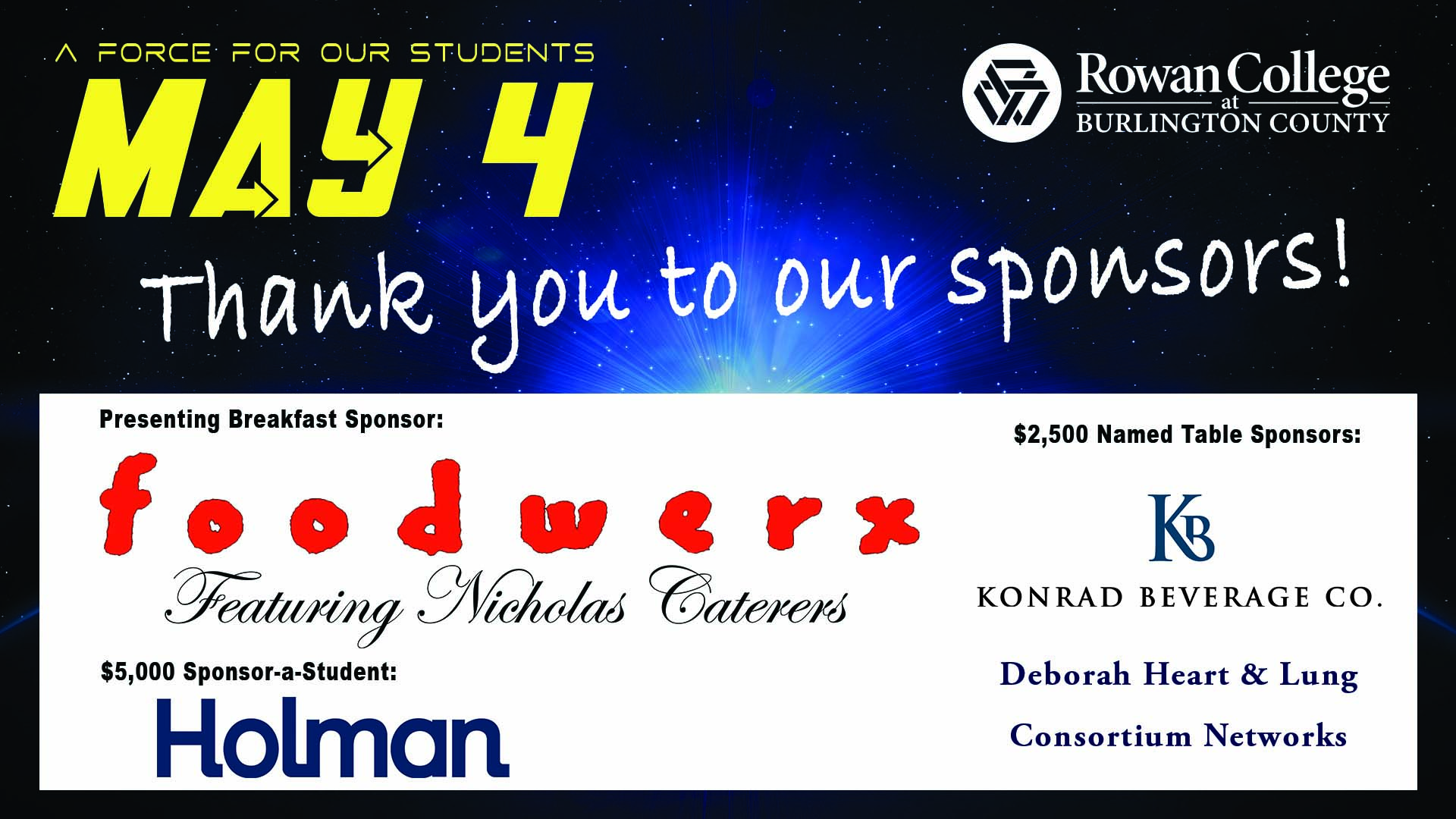 List of sponsors for RCBC foundation event