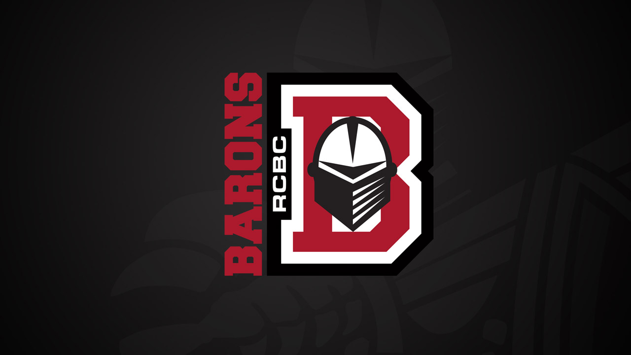 A black background with the Baron B logo in the center