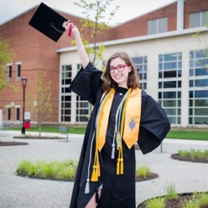 Lauren Turse in graduation garb