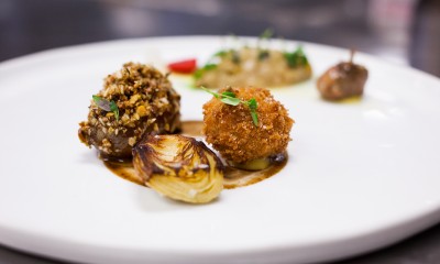 A plated quail dish